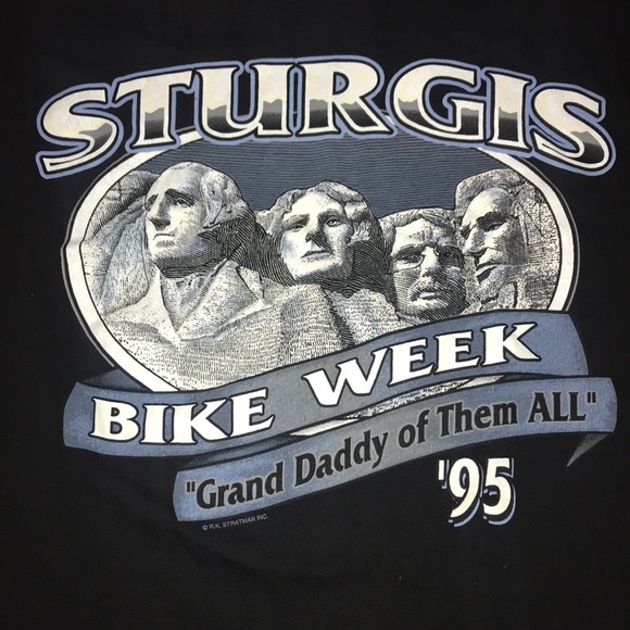 VTG 1995 Sturgis Bike Week Mt Rushmore Motorcycle Rally Tee Shirt Vintage 90s - Picture 1 of 7